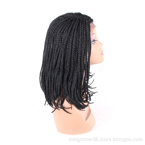 Synthetic Lace Front Wig Hand Made Braided Box Braids Wigs With Baby Hair For Black Women